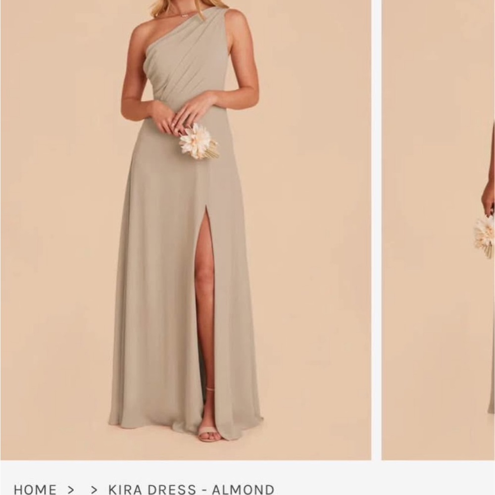 Kira One Shoulder Bridesmaid Dress - Almond